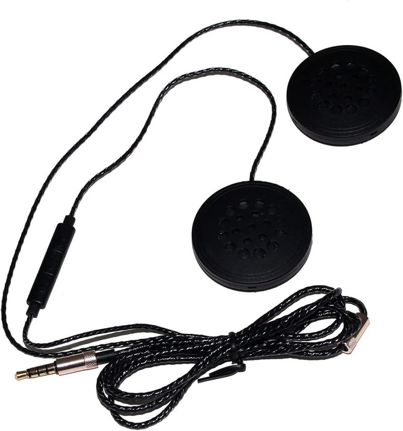 Flylin Motorcycle Helmet Headset, Universal Racing Helmet Speakers for Motorcycle Motorcycle Headphones Wired Helmet Sports Headset Helmet Earphone with 3.5mm Male Connector (3.5mm, Black) - Image 1